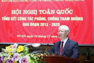 Tổng Bí thư, Chủ tịch nước Nguyễn Phú Trọng phát biểu kết luận tại Hội nghị toàn quốc về phòng, chống tham nhũng