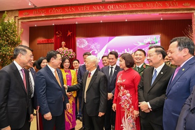 Tổng Bí thư, Chủ tịch nước Nguyễn Phú Trọng thăm, chúc Tết Đảng bộ, Chính quyền và Nhân dân Thủ đô