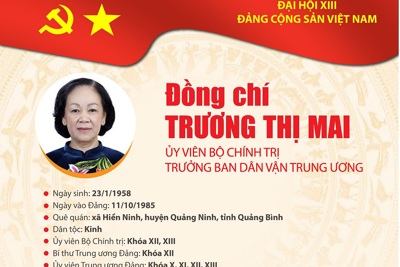 [Infographic] Quá trình công tác Ủy viên Bộ Chính trị Trương Thị Mai