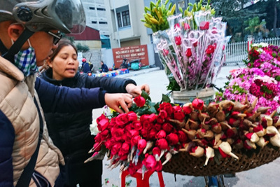 Hoa hồng tăng giá đột biến trước ngày Lễ Tình nhân