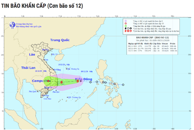 Ngày 11/11, bão số 12 đổ bộ đất liền, Biển Đông nguy cơ đón tiếp bão số 13