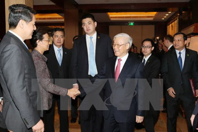 Tổng Bí thư hoan nghênh doanh nghiệp Trung Quốc đầu tư vào Việt Nam