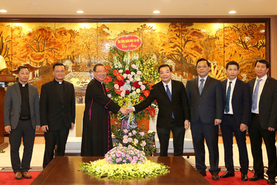 Chủ tịch UBND TP Hà Nội tiếp Tổng Giám mục Tổng Giáo phận Hà Nội