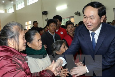 Chủ tịch nước Trần Đại Quang thăm chúc Tết tại tỉnh Nghệ An