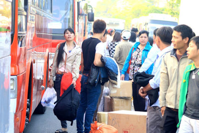 Nhiều chuyến xe miễn phí đưa công nhân về quê đón Tết