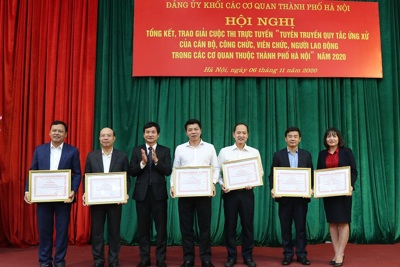 Đảng ủy Khối các cơ quan TP Hà Nội: Khen thưởng gần 70 tập thể, cá nhân trong tuyên truyền 2 bộ Quy tắc ứng xử