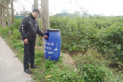 Thùng rác bảo vệ môi trường ở Cự Khối