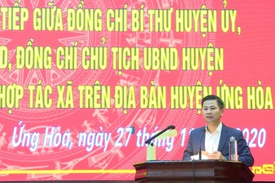 Huyện Ứng Hòa: Người đứng đầu cấp ủy, chính quyền đối thoại với xã viên hợp tác xã về phát triển nông nghiệp