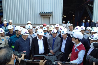 Phó Thủ tướng Thường trực kiểm tra tiến độ thi công nhà máy Nhiệt điện Thái Bình 2