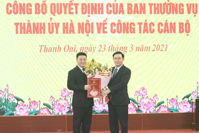 Ông Bùi Hoàng Phan được điều động làm Bí thư Huyện ủy Thanh Oai