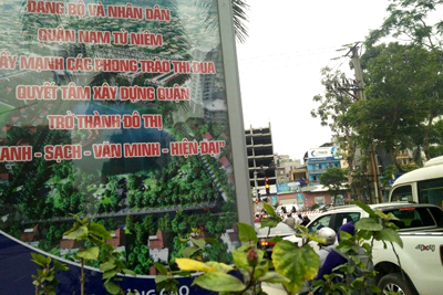 Quận Nam Từ Liêm đã xử lý xong biển quảng cáo sai lỗi chính tả