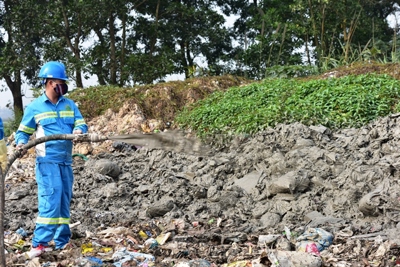 Phun Poshi-Sell đảm bảo môi trường 2 điểm rác “khủng” tồn đọng tại huyện Mỹ Đức