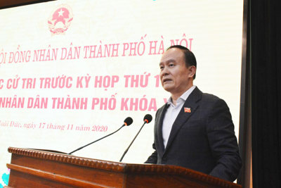 Phó Bí thư Thành ủy Nguyễn Ngọc Tuấn tiếp xúc cử tri huyện Hoài Đức: Mong cử tri tiếp tục đồng hành cùng hoạt động của HĐND TP