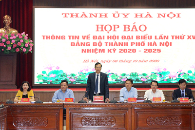 Đại hội đại biểu Đảng bộ thành phố Hà Nội lần thứ XVII diễn ra từ ngày 11 đến ngày 13 tháng 10