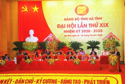 Khai mạc Đại hội đại biểu Đảng bộ tỉnh Hà Tĩnh lần thứ XIX, nhiệm kỳ 2020 - 2025