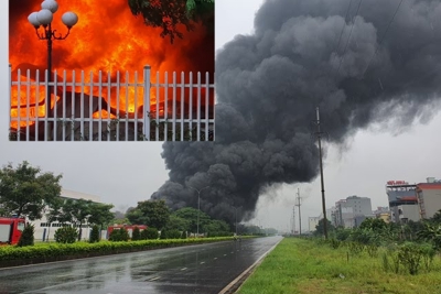 Cháy lớn tại xưởng sơn ở Khu Công nghiệp Yên Phong, tỉnh Bắc Ninh