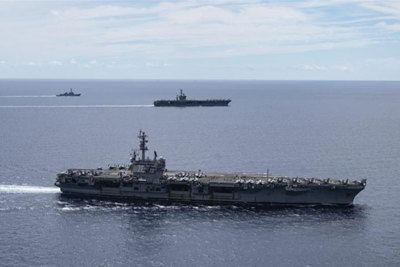Tàu sân bay USS Ronald Reagan tiếp tục tập trận ở Biển Đông