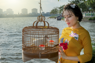 Vẻ đẹp của người con gái Việt trong tà áo dài thêu tay truyền thống