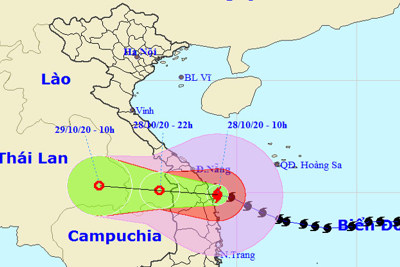 Bão số 9 đi vào đất liền từ Đà Nẵng đến Phú Yên, sức gió mạnh nhất cấp 11 - 12, giật cấp 14