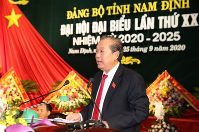 Phó Thủ tướng Thường trực Trương Hòa Bình chỉ đạo Đại hội Đảng bộ tỉnh Nam Định