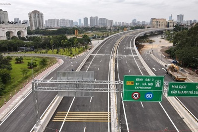 Xe khách, xe máy bị cấm lưu thông trên cầu cạn Mai Dịch - Nam Thăng Long