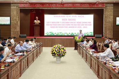 Hà Nội lấy ý kiến Ban Cán sự Đảng Chính phủ vào Dự thảo Văn kiện Đại hội lần thứ XVII Đảng bộ thành phố