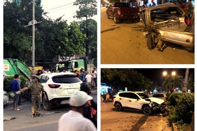Hà Nội: Xe điên tông hàng loạt phương tiện ở thị xã Sơn Tây