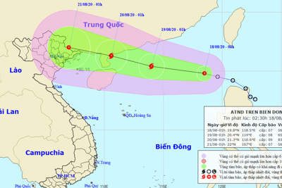 Áp thấp nhiệt đới đã vào Biển Đông, sức gió mạnh nhất giật cấp 9