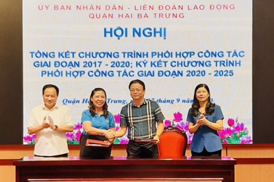 Quận Hai Bà Trưng: UBND và LĐLĐ quận tăng phối hợp công tác, người lao động hưởng thêm nhiều quyền lợi