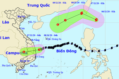 Áp thấp nhiệt đới áp sát Quảng Ngãi - Phú Yên, xuất hiện bão mới gần Biển Đông