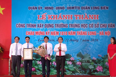 Long Biên: Khánh thành đường 30m tại phường Việt Hưng, Phúc Đồng và trường THCS Chu Văn An
