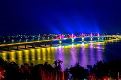 Cầu dây văng đầu tiên ở Quảng Ngãi có 5 kịch bản chiếu sáng