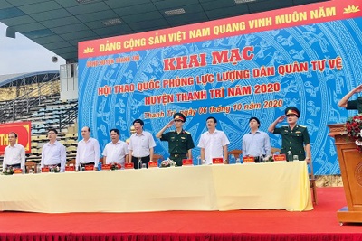 Sôi nổi Hội thao Quốc phòng lực lượng dân quân tự vệ huyện Thanh Trì năm 2020