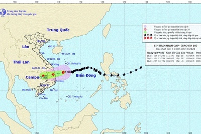 Bão số 10 suy yếu thành áp thấp nhiệt đới, đi vào đất liền các tỉnh từ Quảng Ngãi đến Phú Yên