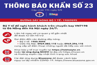 Khẩn: Tìm những người trên chuyến bay từ Đà Nẵng đến Hà Nội