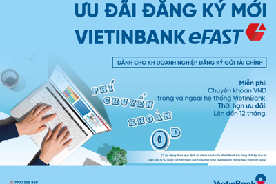 VietinBank miễn nhiều loại phí cho doanh nghiệp dùng Ngân hàng điện tử