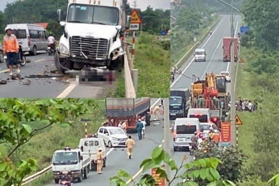 Tai nạn liên hoàn trên Quốc lộ 1A khiến 2 người thương vong
