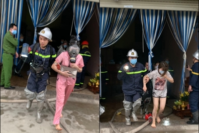 Hà Nội: Nhà nghỉ bốc cháy lúc rạng sáng, cảnh sát cứu thoát 4 người ngạt khói