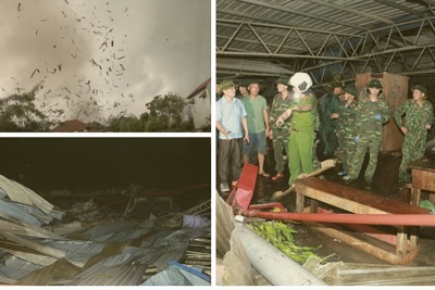 Lốc xoáy làm sập xưởng gỗ, 3 người chết, 18 người nhập viện cấp cứu
