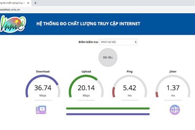 VNNIC công bố kết quả đo tốc độ truy cập Internet Việt Nam