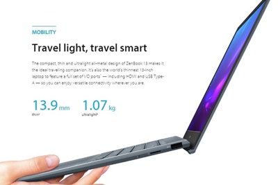 Asus ra phiên bản mới Zenbook với thiết kế mỏng nhất thế giới