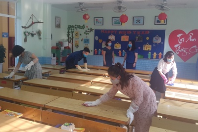 Các trường mầm non, tiểu học quận Hoàng Mai sẵn sàng đón học sinh trở lại
