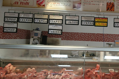 Thịt lợn tại siêu thị tăng giá, ngoài chợ ổn định