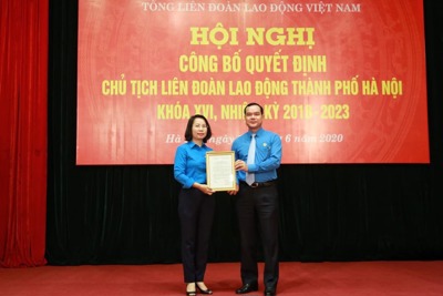 Công bố Quyết định Chủ tịch Liên đoàn Lao động thành phố Hà Nội