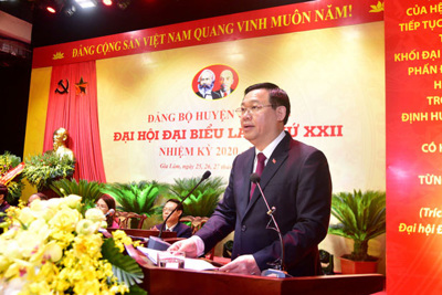 Bí thư Thành ủy Vương Đình Huệ: Xây dựng Gia Lâm sớm trở thành quận của Thủ đô