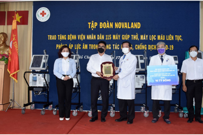 Novaland tài trợ thêm nguồn lực y tế cùng Bệnh viện Nhân dân 115 đẩy lùi Covid-19