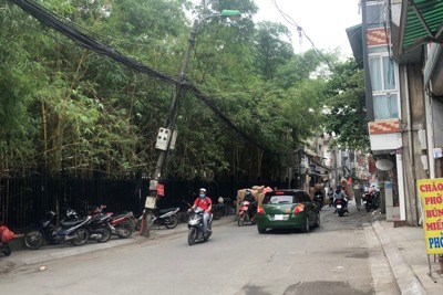 [Video] Cột đèn chờ... đổ trên phố Hạ Đình