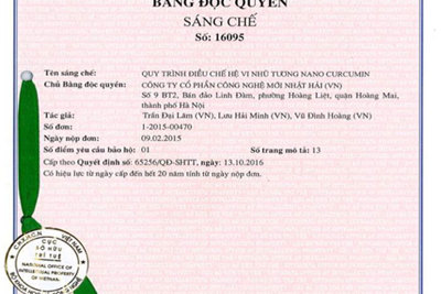 OIC new - Bằng độc quyền sáng chế được bảo hộ tại Việt Nam