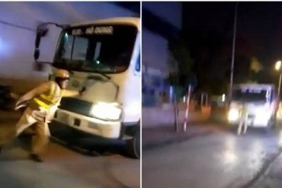 Hà Nội: Tạm giữ hình sự tài xế lao thẳng xe tải vào cảnh sát giao thông