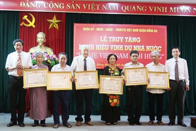 Quận Đống Đa truy tặng danh hiệu vinh dự Nhà nước cho 6 Bà mẹ Việt Nam anh hùng